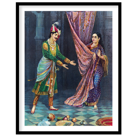 Experience the vibrancy of cultural heritage with this exquisite artwork depicting a royal for decor