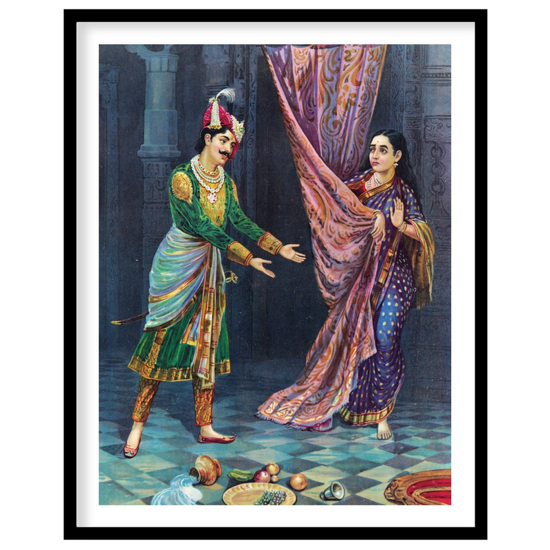 Royal Courtyard Encounter: Traditional Indian Art