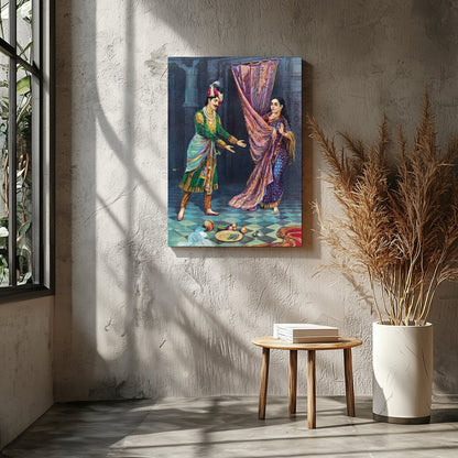 Experience the vibrancy of cultural heritage with this exquisite artwork depicting a royal for Entrance