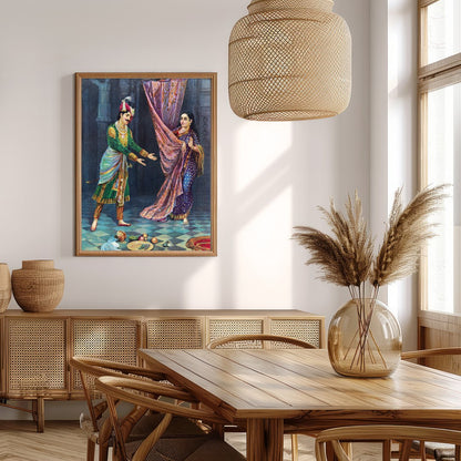 Experience the vibrancy of cultural heritage with this exquisite artwork depicting a royal for Extra Kitchen