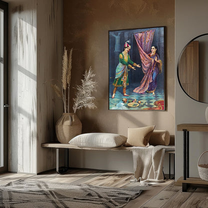 Experience the vibrancy of cultural heritage with this exquisite artwork depicting a royal for gallery