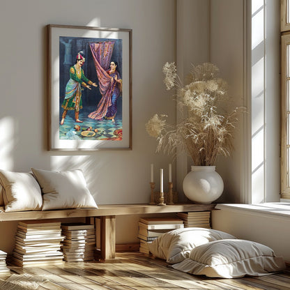 Experience the vibrancy of cultural heritage with this exquisite artwork depicting a royal for office