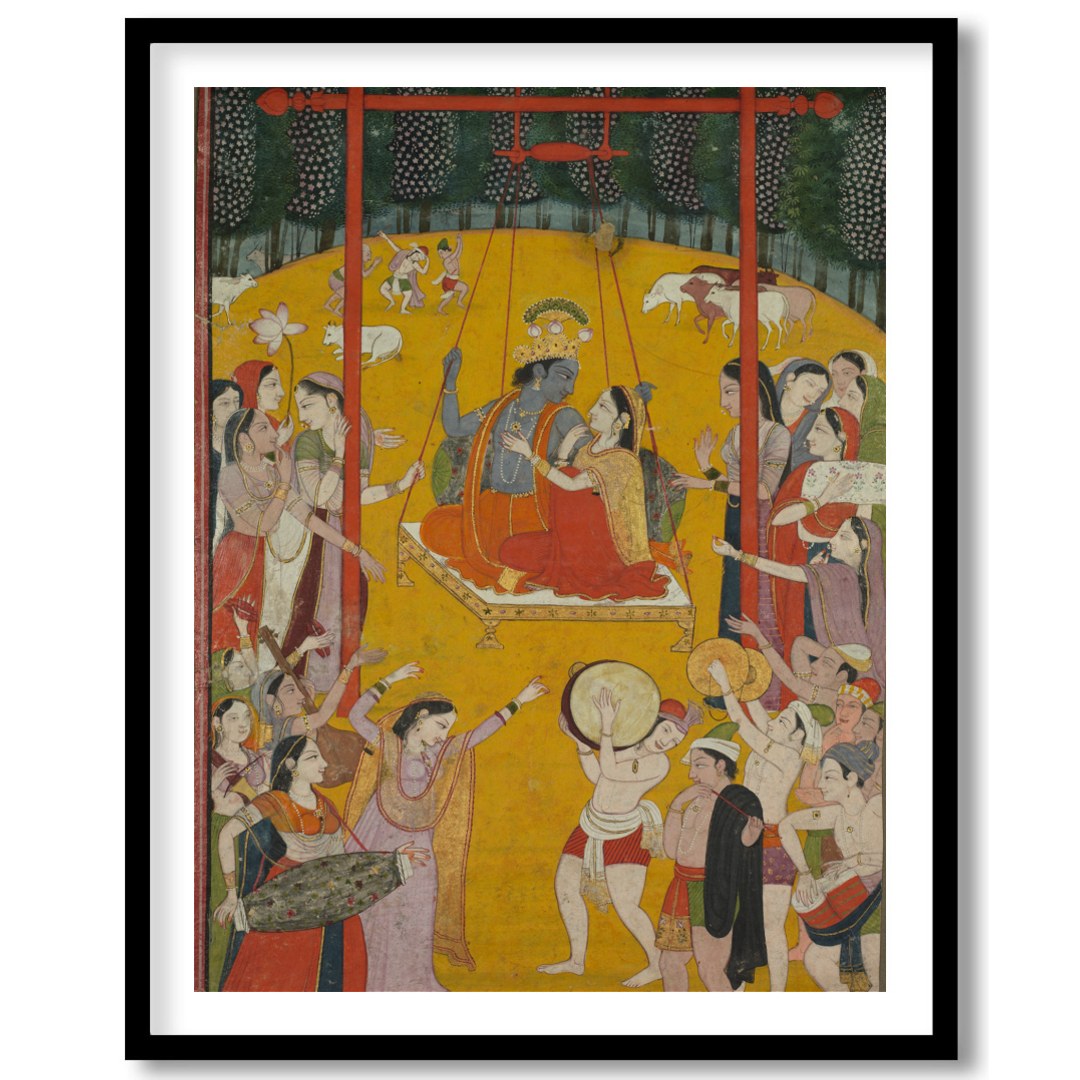Experience the grandeur of royal festivities with this traditional Indian artwork. Enveloped in a for loft