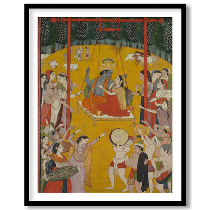 Experience the grandeur of royal festivities with this traditional Indian artwork. Enveloped in a for loft