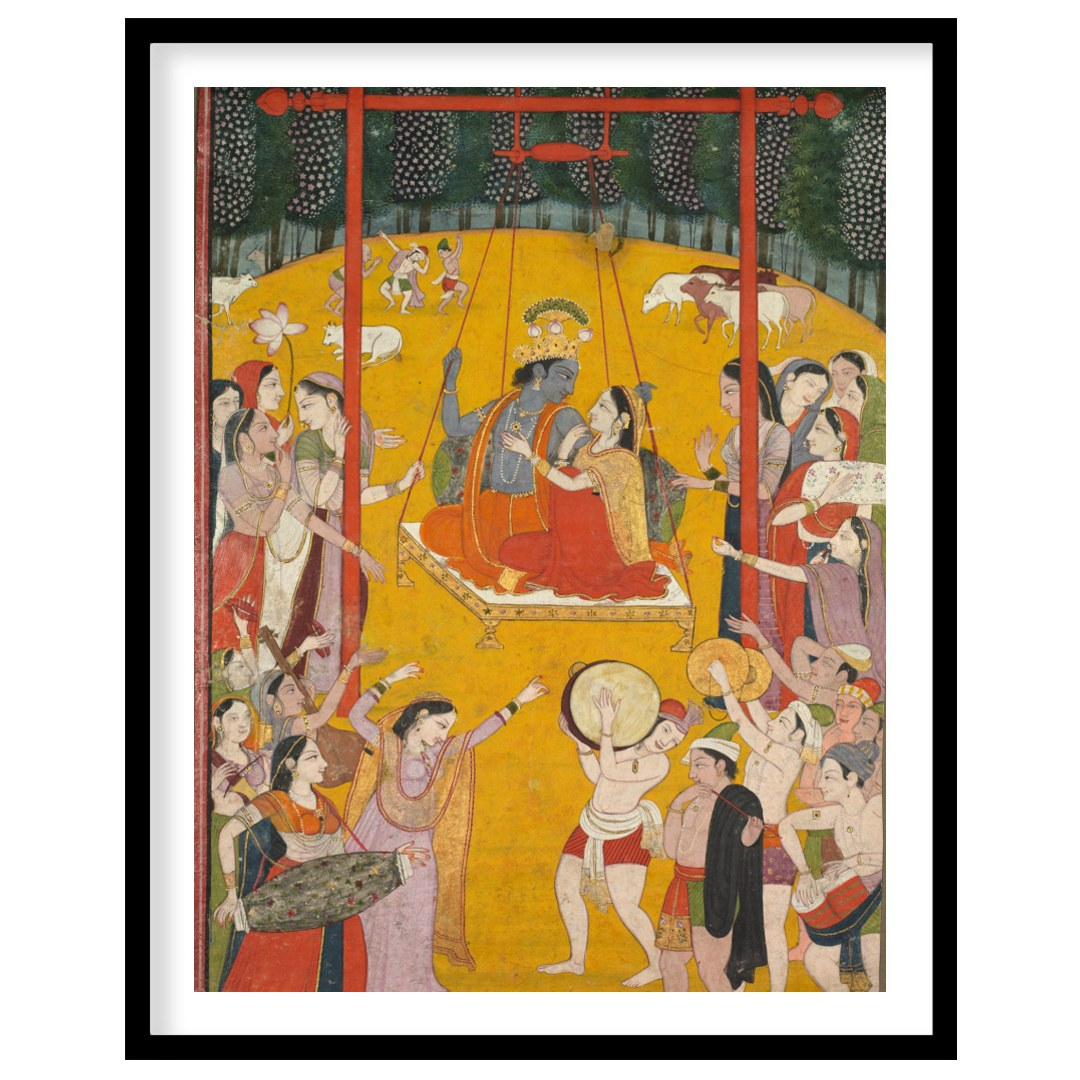 Experience the grandeur of royal festivities with this traditional Indian artwork. Enveloped in a for loft