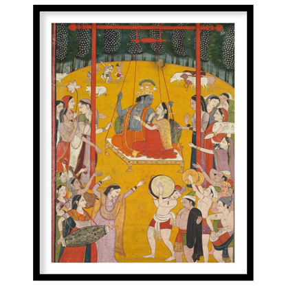 Experience the grandeur of royal festivities with this traditional Indian artwork. Enveloped in a for loft