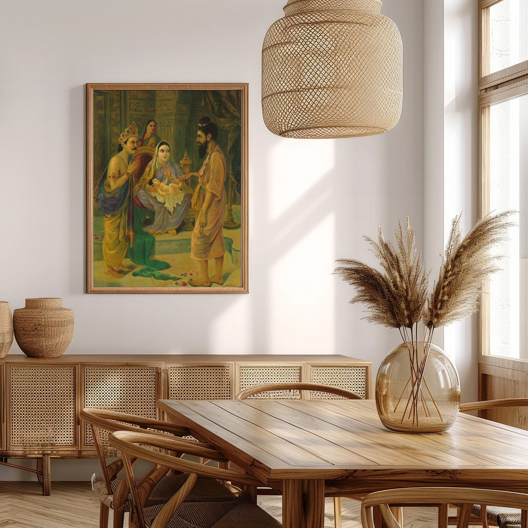 Step back in time with this exquisite artwork depicting a significant encounter in ancient India. for Extra Kitchen