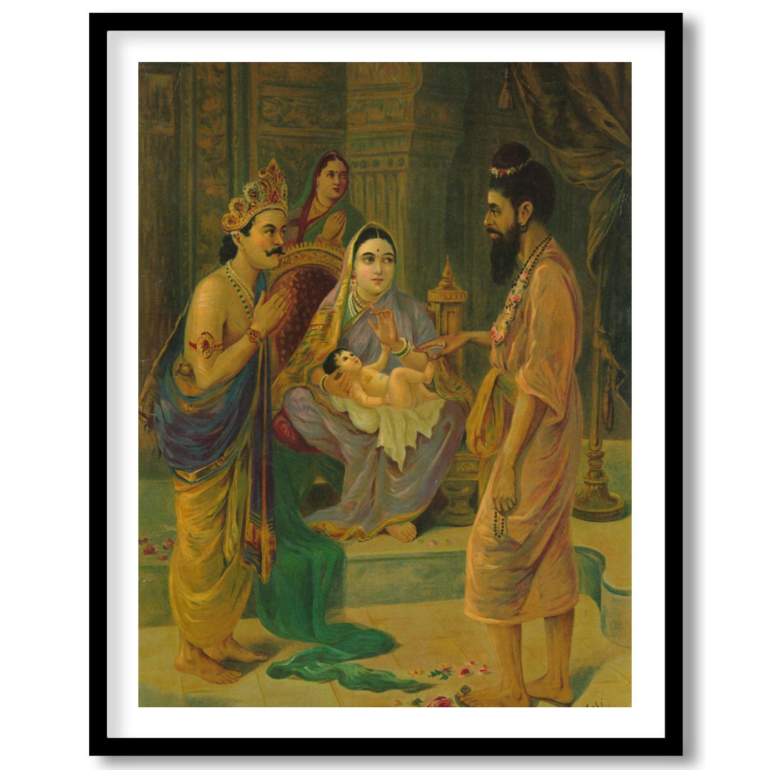 Step back in time with this exquisite artwork depicting a significant encounter in ancient India. for home