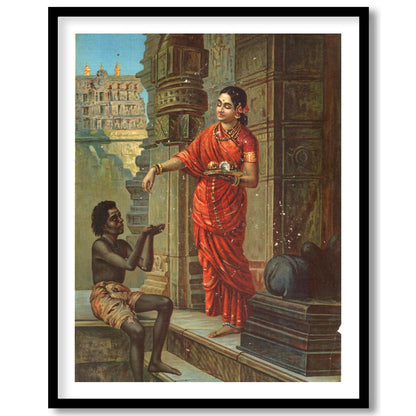Immerse yourself in this evocative scene depicting a traditional Indian courtyard encounter, where for loft