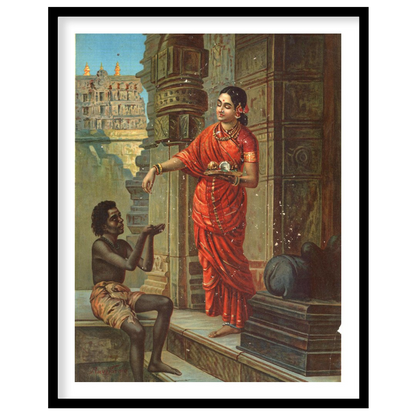 Immerse yourself in this evocative scene depicting a traditional Indian courtyard encounter, where for loft