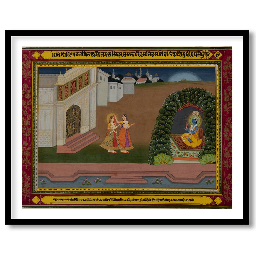 Immerse yourself in the elegance of bygone eras with this exquisite Mughal miniature painting. for house