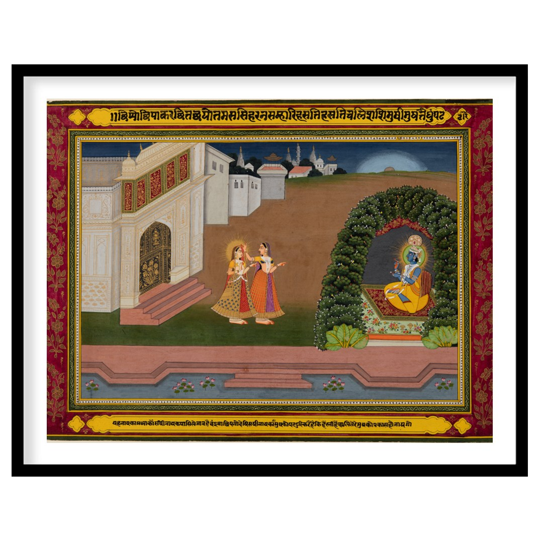 Immerse yourself in the elegance of bygone eras with this exquisite Mughal miniature painting. for house