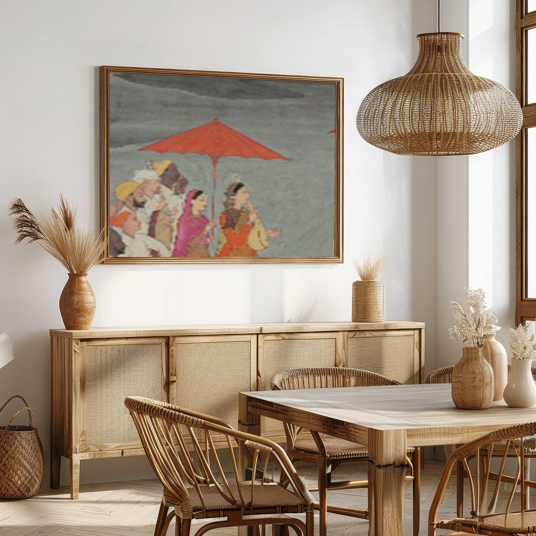 Experience the regality of a traditional scene with this captivating artwork. Featuring noble for Dining