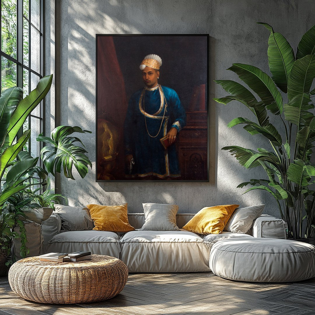 Immerse yourself in the grandeur of history with this regal portrait artwork featuring a nobleman for Balcony