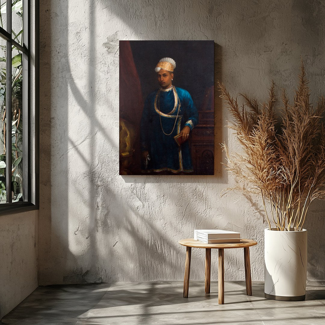 Immerse yourself in the grandeur of history with this regal portrait artwork featuring a nobleman for Entrance