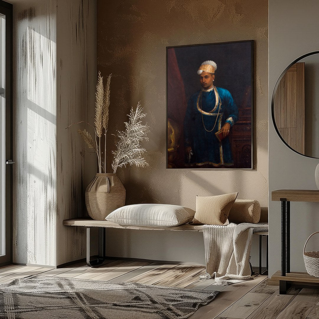 Immerse yourself in the grandeur of history with this regal portrait artwork featuring a nobleman for place