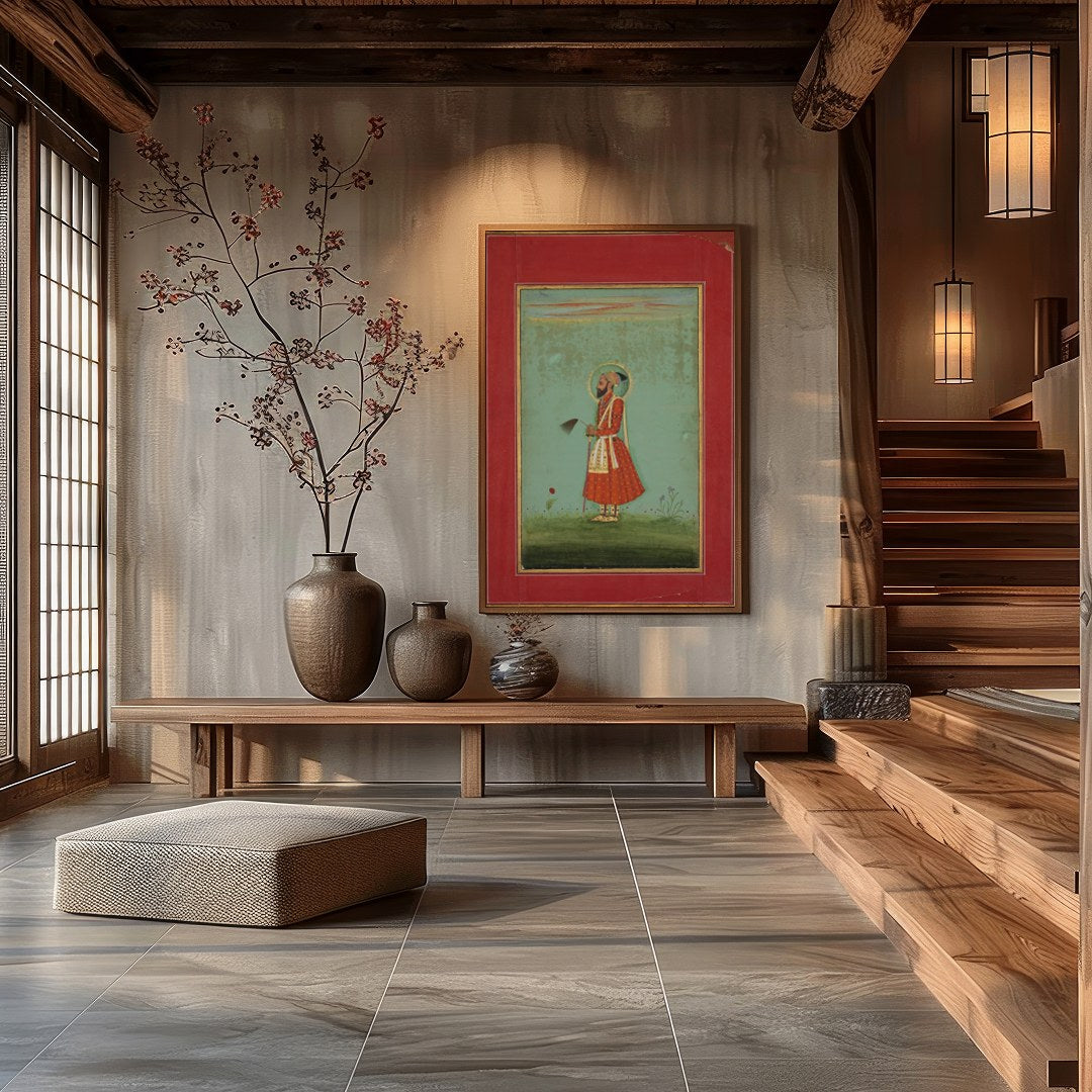 Immerse yourself in the grandeur of a bygone era with this exquisite portrait, showcasing intricate for Hall