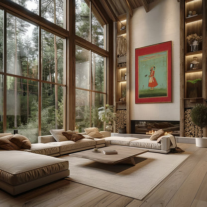 Immerse yourself in the grandeur of a bygone era with this exquisite portrait, showcasing intricate for Living Room