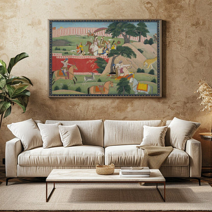 Immerse yourself in the rich tapestry of history with this exquisite artwork depicting a for Family Room