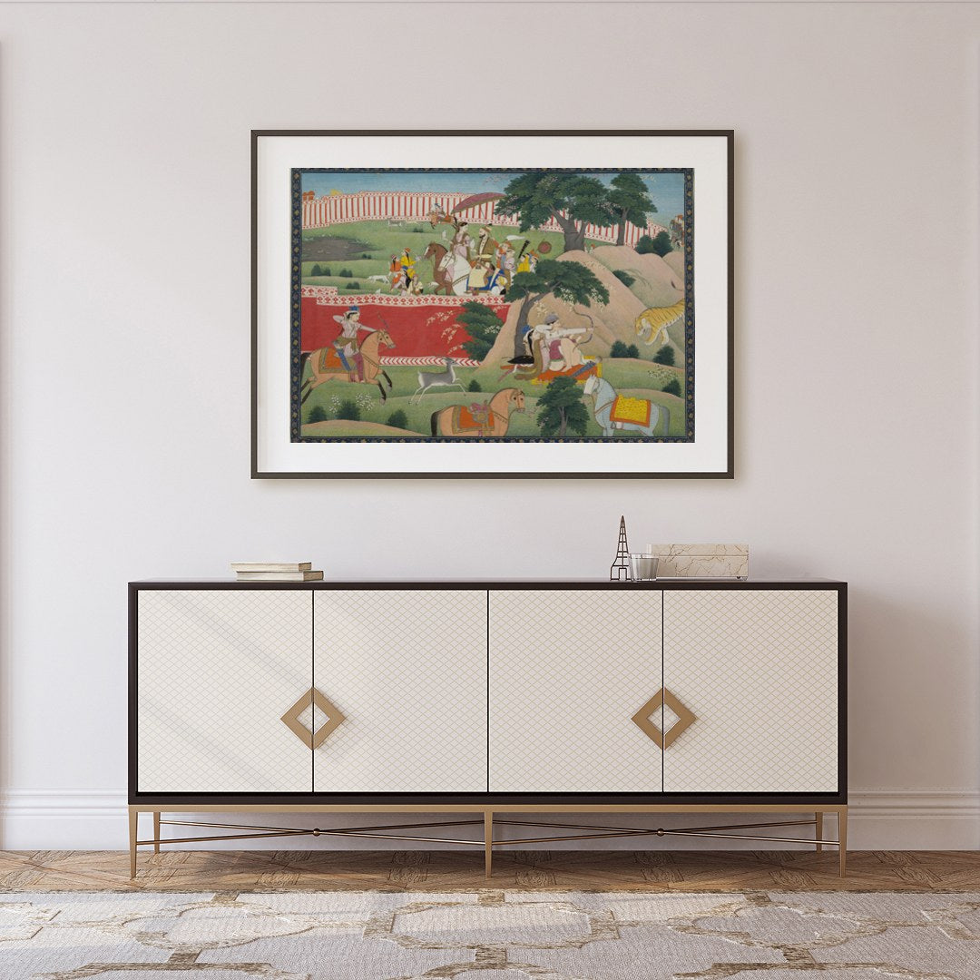 Immerse yourself in the rich tapestry of history with this exquisite artwork depicting a for Foyer