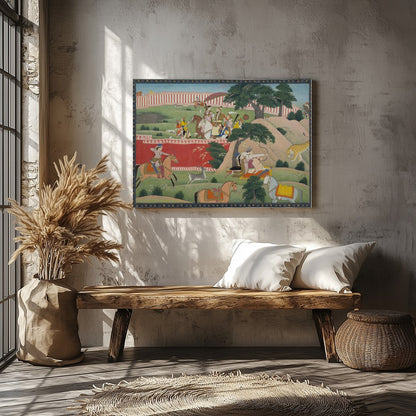 Immerse yourself in the rich tapestry of history with this exquisite artwork depicting a for Veranda