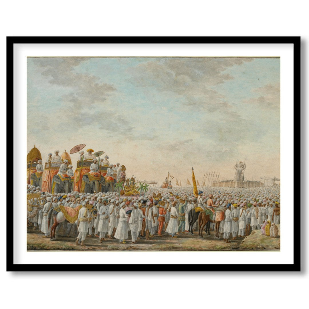 Immerse yourself in the historic grandeur of this captivating scene, depicting a royal procession for abode