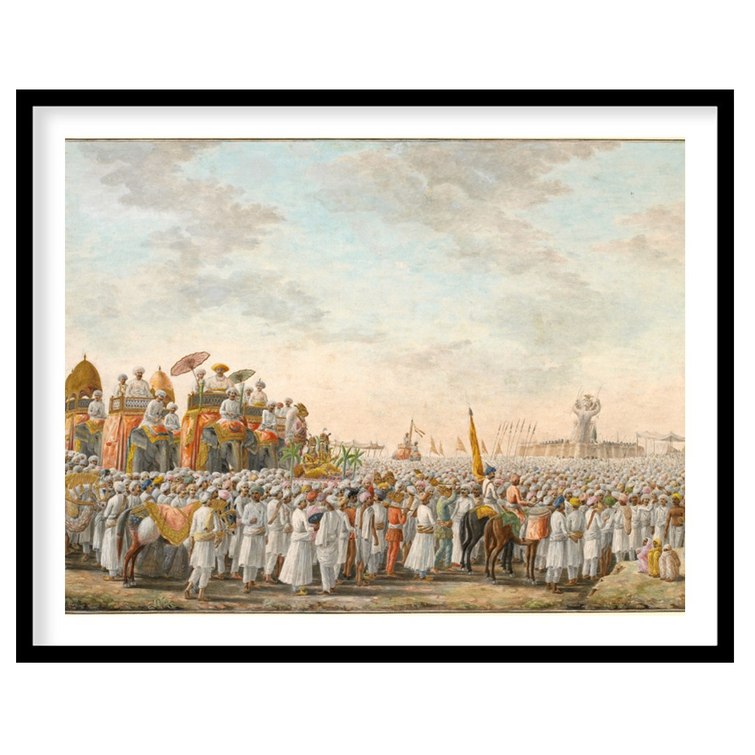 Immerse yourself in the historic grandeur of this captivating scene, depicting a royal procession for abode