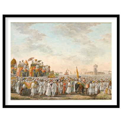 Immerse yourself in the historic grandeur of this captivating scene, depicting a royal procession for abode