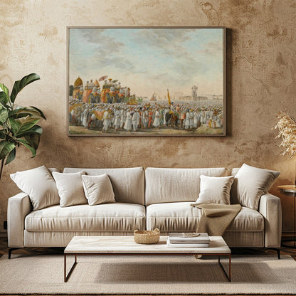 Immerse yourself in the historic grandeur of this captivating scene, depicting a royal procession for Family Room