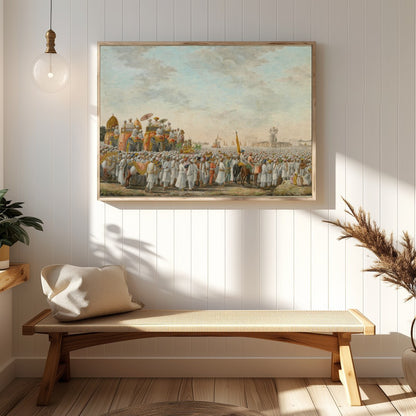Immerse yourself in the historic grandeur of this captivating scene, depicting a royal procession for Hallway