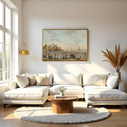 Immerse yourself in the historic grandeur of this captivating scene, depicting a royal procession for Living Room