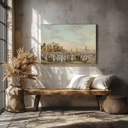 Immerse yourself in the historic grandeur of this captivating scene, depicting a royal procession for Veranda
