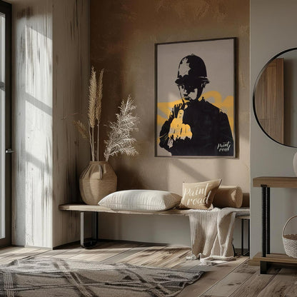This confrontational art print features Banksy’s “Rude Copper” stencil, depicting a British policem… for entryway