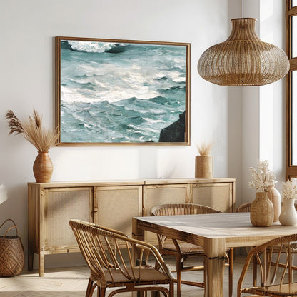 Captivate your space with a breathtaking portrayal of the ocean's raw power. This artwork captures for Dining