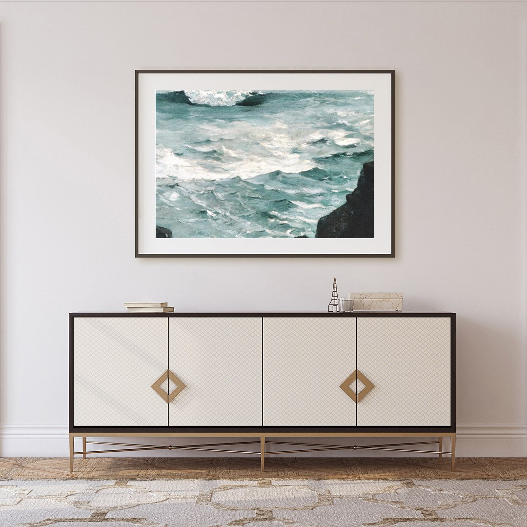 Captivate your space with a breathtaking portrayal of the ocean's raw power. This artwork captures for Foyer