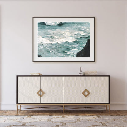 Captivate your space with a breathtaking portrayal of the ocean's raw power. This artwork captures for Foyer