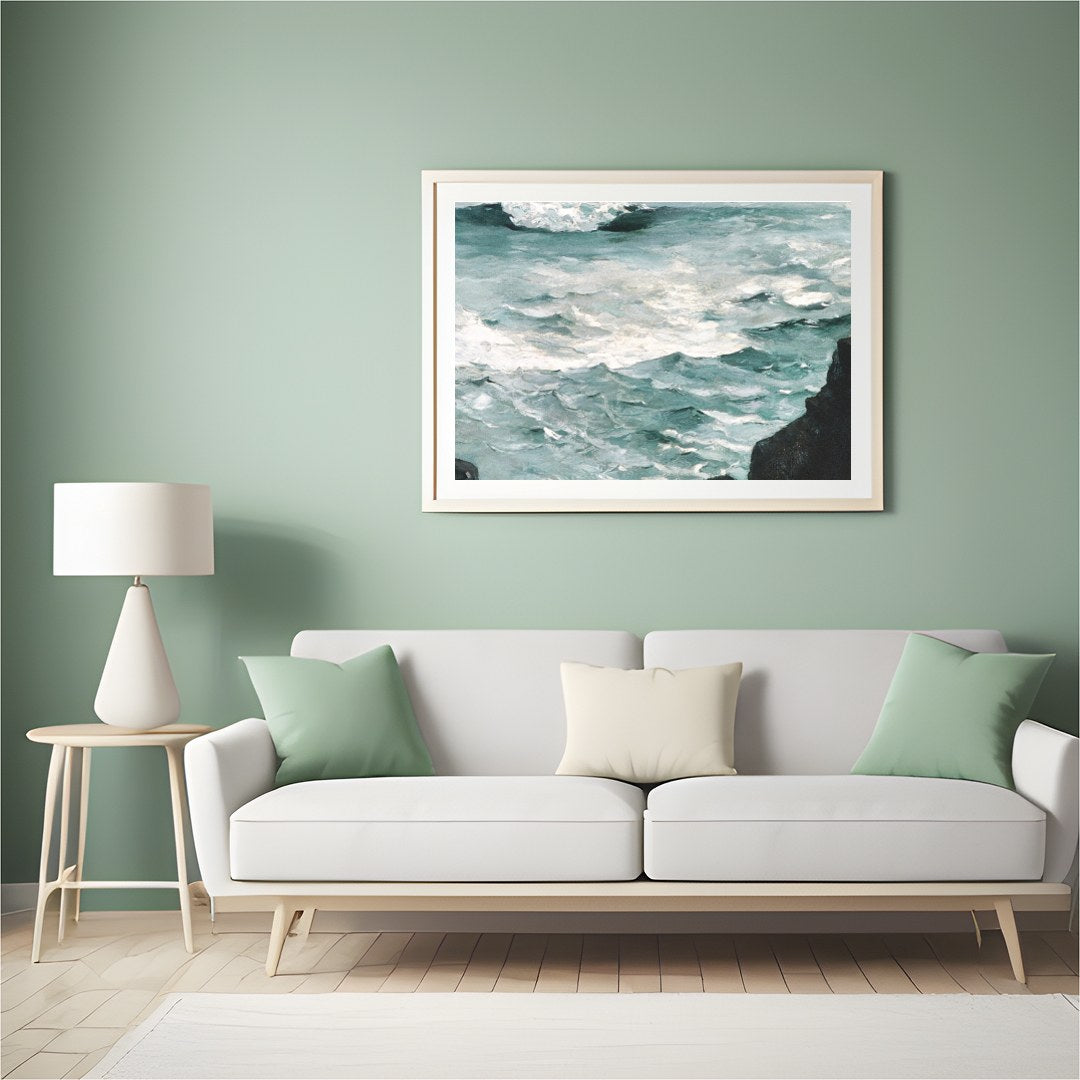 Captivate your space with a breathtaking portrayal of the ocean's raw power. This artwork captures for Hall