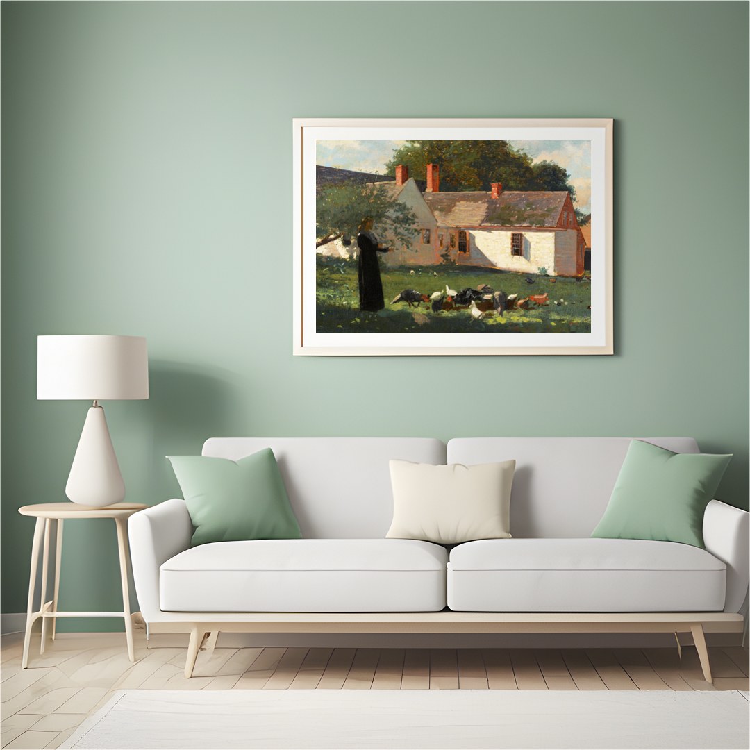 Experience the charm of rural life with this captivating artwork depicting a serene countryside for Hall