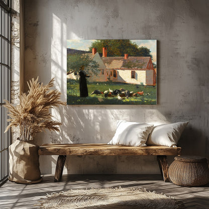 Experience the charm of rural life with this captivating artwork depicting a serene countryside for Veranda