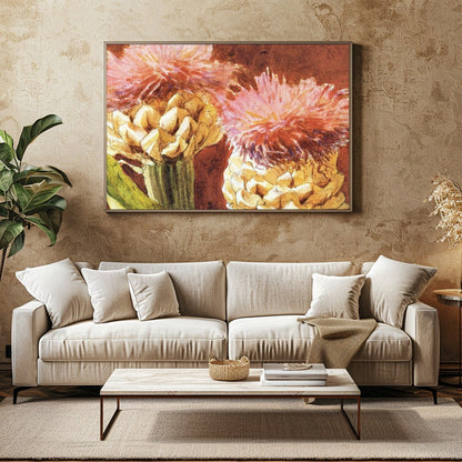 Experience the warm elegance of the 'Rustic Blossom Duo,' an enchanting piece that captures the for Family Room