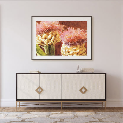 Experience the warm elegance of the 'Rustic Blossom Duo,' an enchanting piece that captures the for Foyer