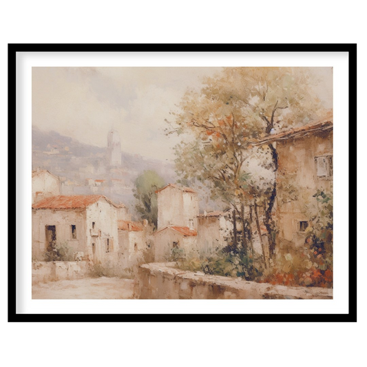 Immerse yourself in the serene ambiance of a picturesque village with this exquisite wall art. for retreat