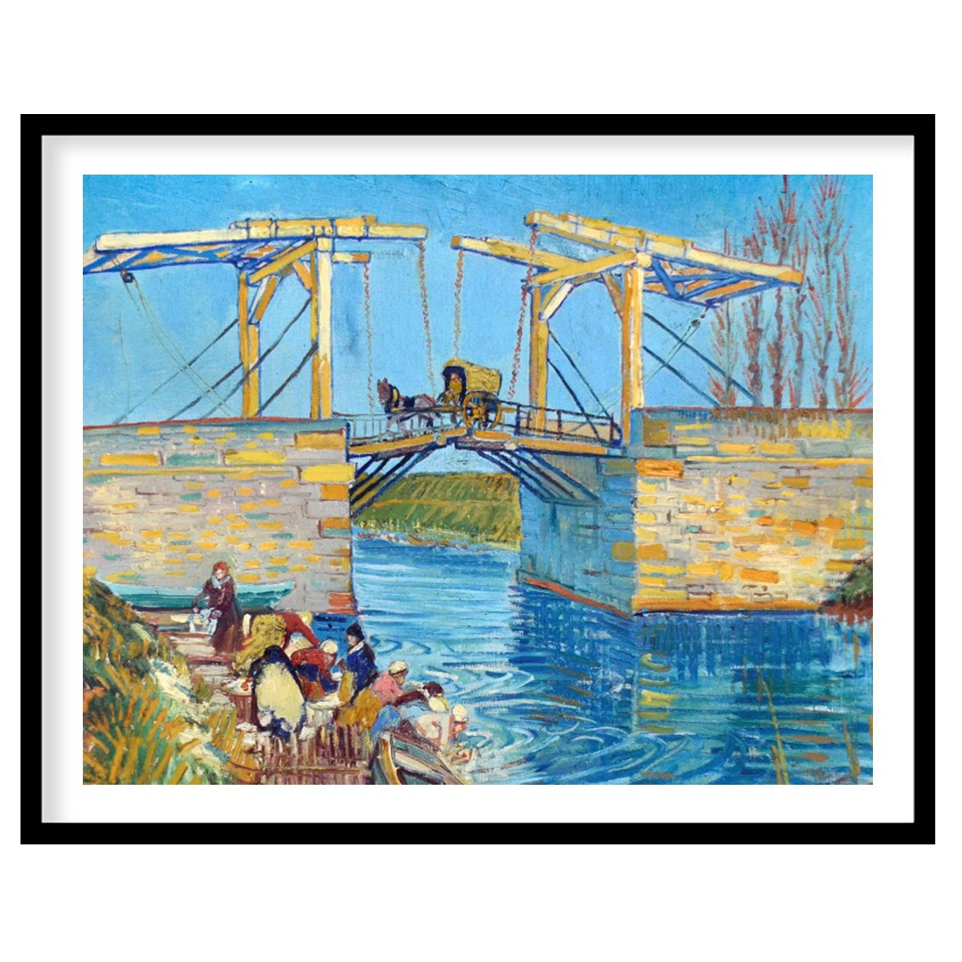 This exquisite artwork captures the serene beauty of a rural scene with the Langlois Bridge. The for room