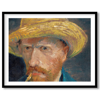 This captivating artwork presents a portrait of a bearded man in a straw hat, exuding a rustic for hallway