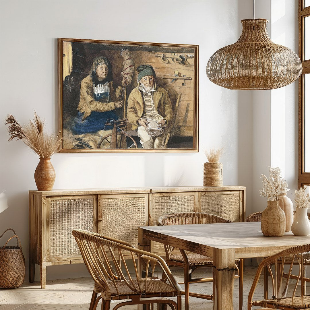Step into the simple life with 'Rustic Cottage Solitude,' a depiction of serene living in a cozy for Dining