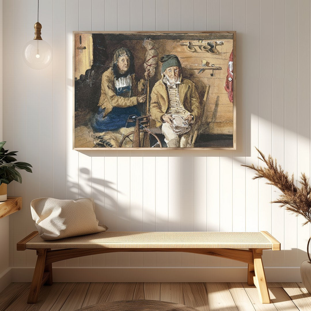 Step into the simple life with 'Rustic Cottage Solitude,' a depiction of serene living in a cozy for Hallway
