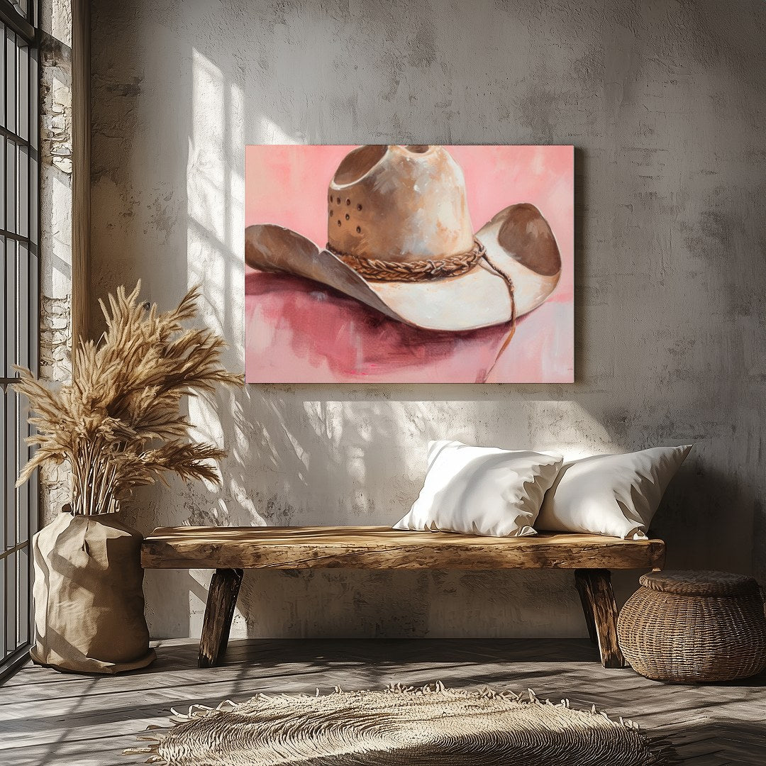 Capture the essence of the Wild West with this captivating artwork featuring a classic cowboy hat. for Veranda