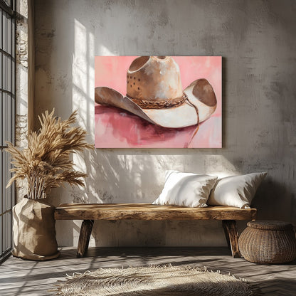 Capture the essence of the Wild West with this captivating artwork featuring a classic cowboy hat. for Veranda