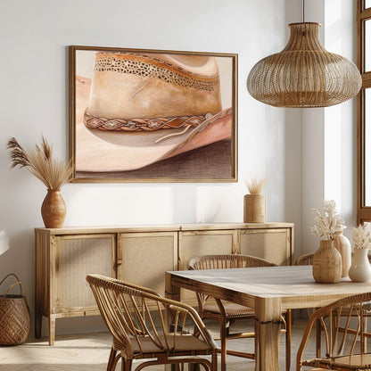 Capture the essence of the Wild West with this stunning artwork featuring a classic cowboy hat. The for Dining