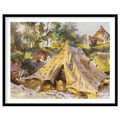 Capture the essence of a bygone era with this stunning watercolor painting, depicting a serene for dwelling